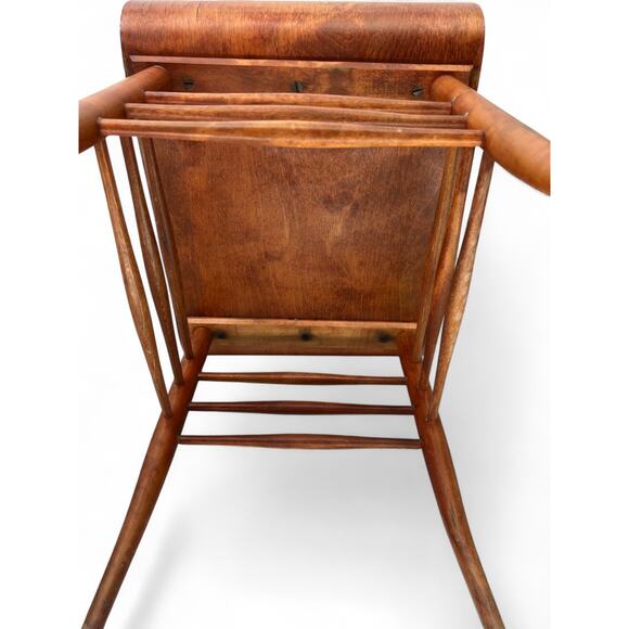 Bent Wood Stool Bench Accent Tray Ottoman Table Birdseye Maple Vanity Bench MCM - Picture 3 of 8